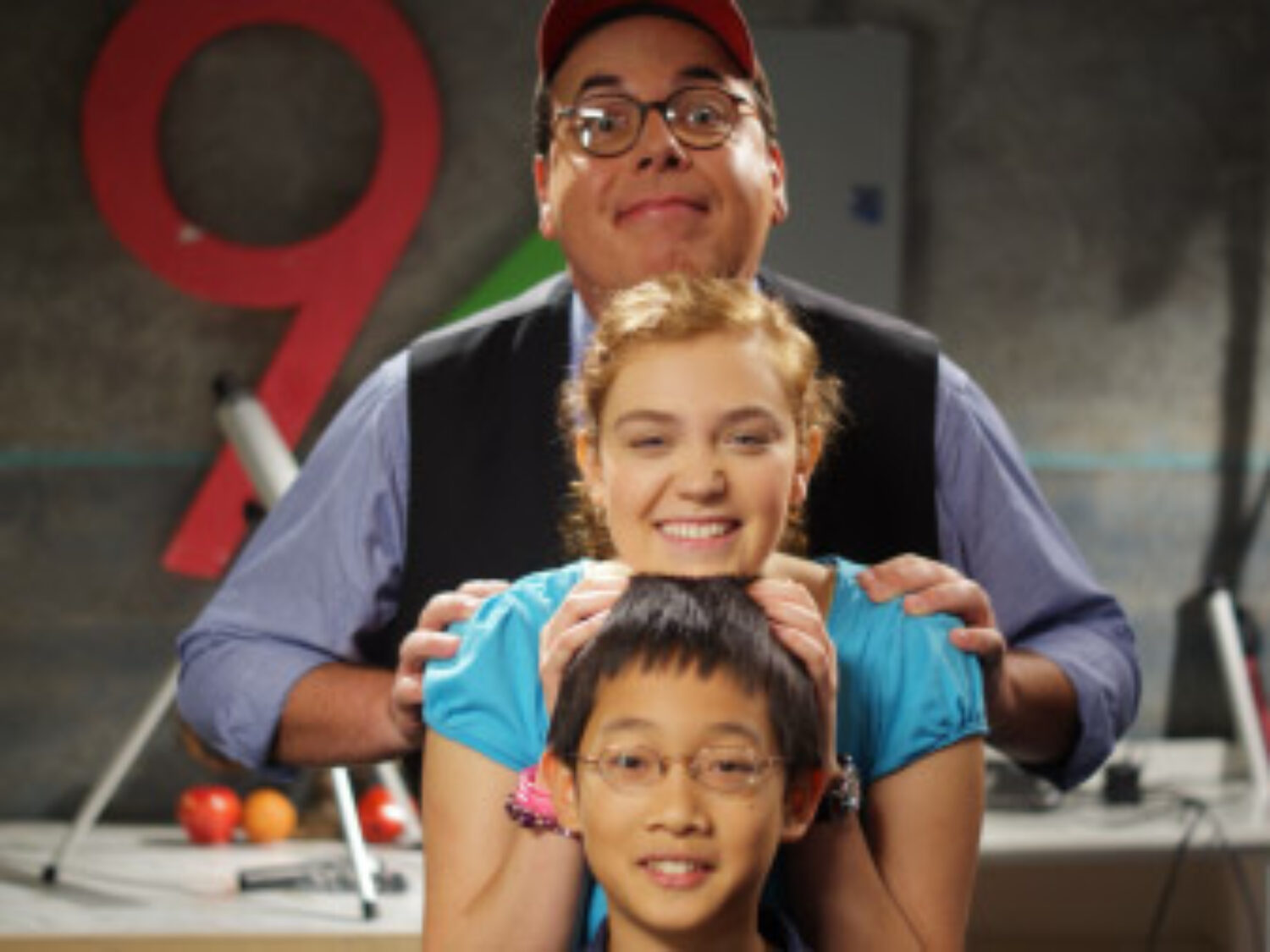 The cast of The Prime Radicals on set.