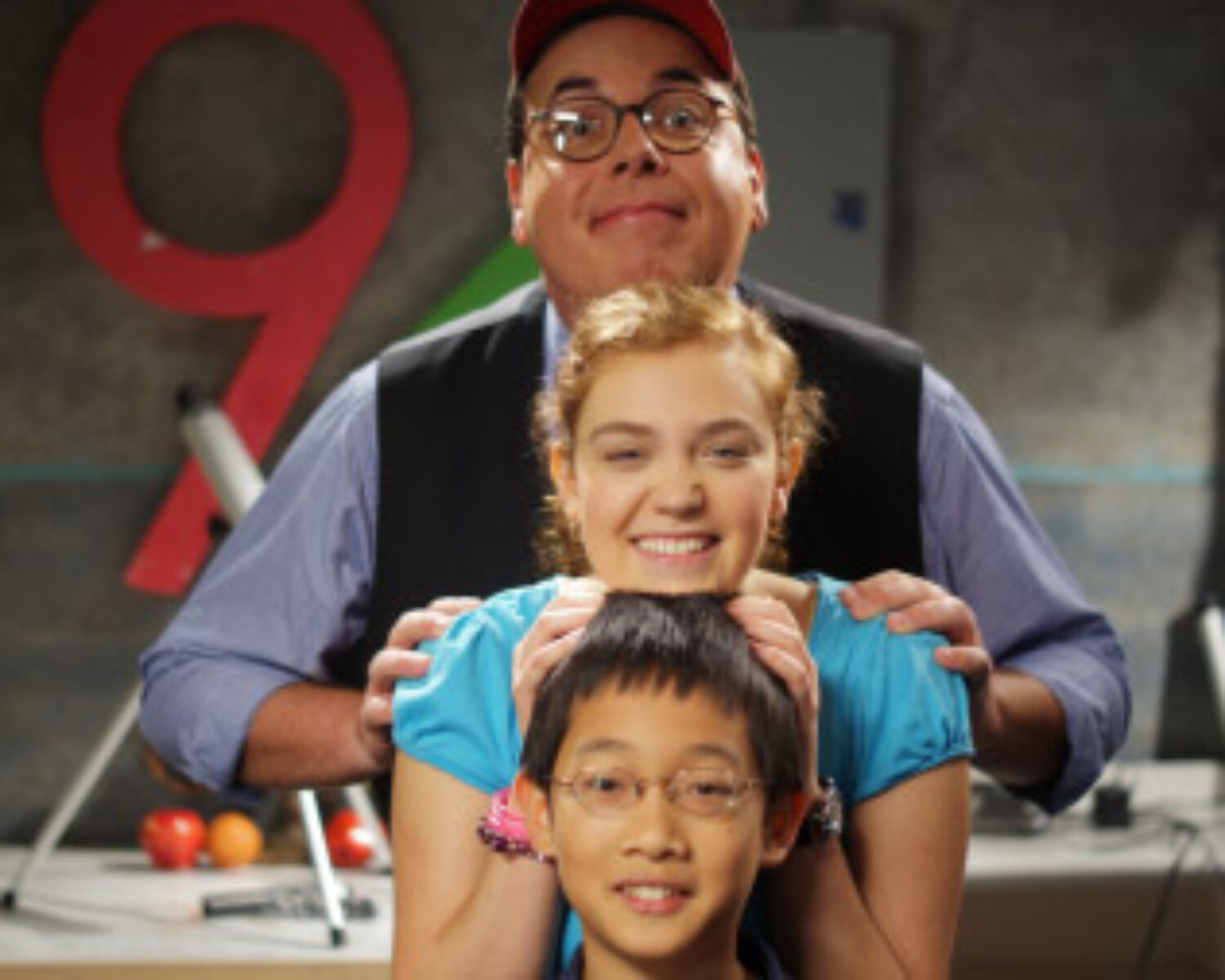 The cast of The Prime Radicals on set.